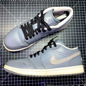 Nike Air Jordan 1 Retro Low Cool Grey Sneakers Size 10.5 553558-003 Wolf Gray